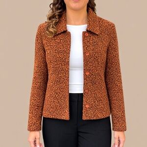 Vintage Vicini by G.A.T. Brown Caramel Bouclé Jacket - made in Germany